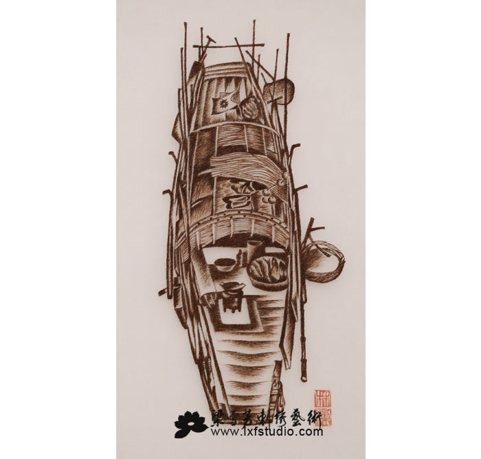 收藏刺绣系列-《水上人家》 收藏刺绣系列-《水上人家》